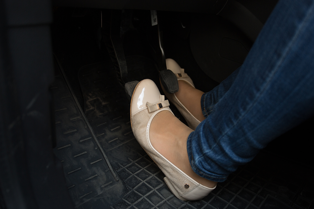Woman with Pedal Confusion